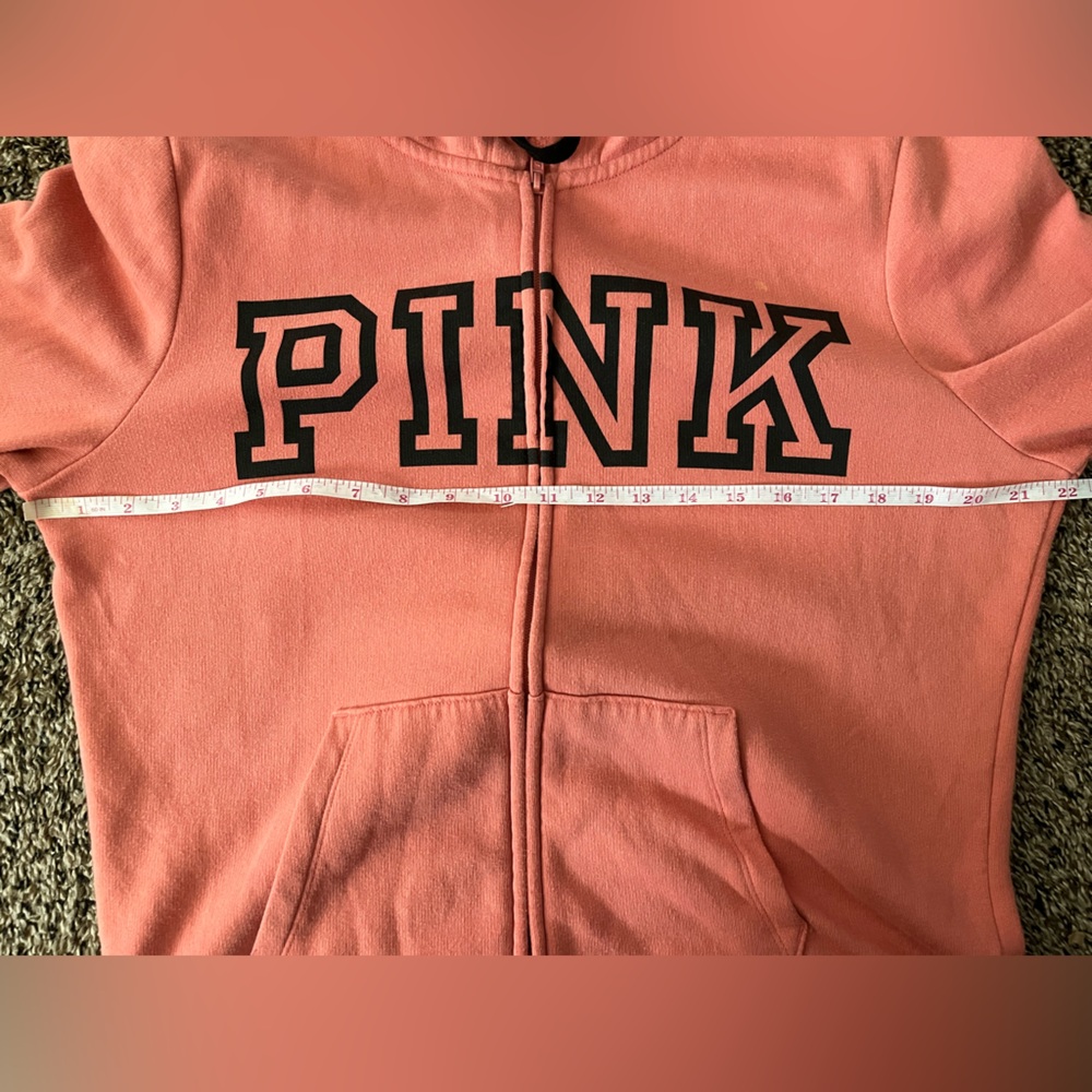 PINK Victoria’s Secret Full Zip Hoodie | Salmon Pink | Cozy Lounge Sweatshirt - Picture 15 of 16
